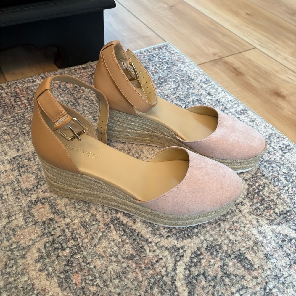 Nine West Blush and Beige Wedge Shoes